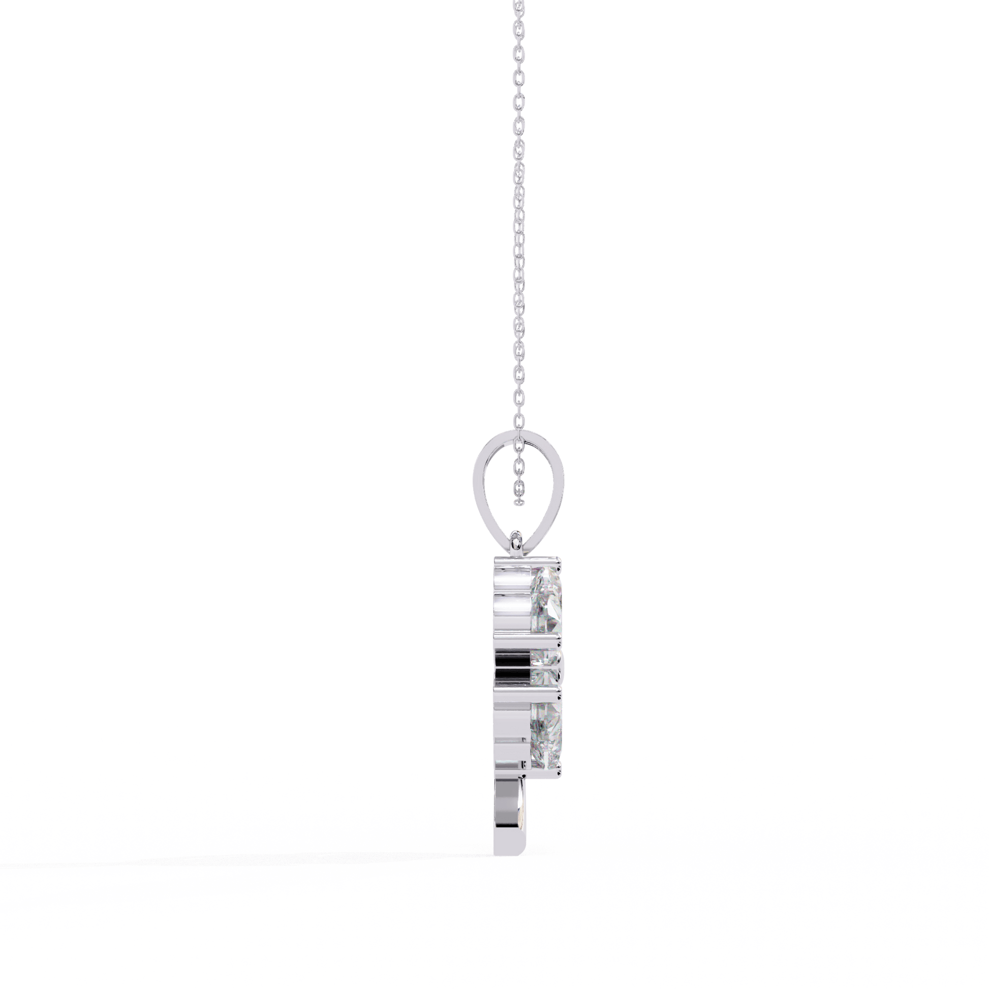 Diamond pendant featuring a clover shape with the "Lucky In Love" design by Carat House Dubai.