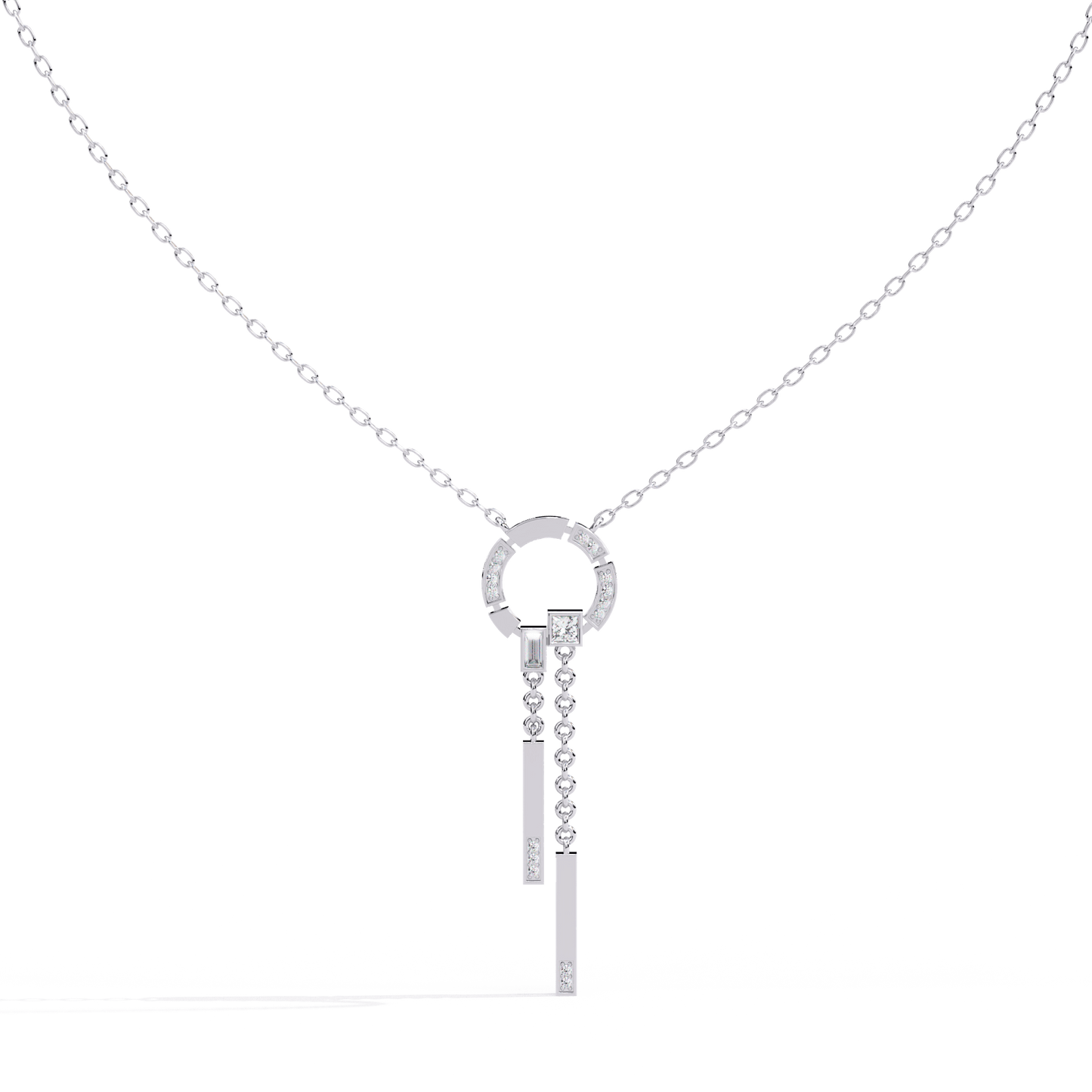 Sonia – Diamond Cascade Circle Pendant