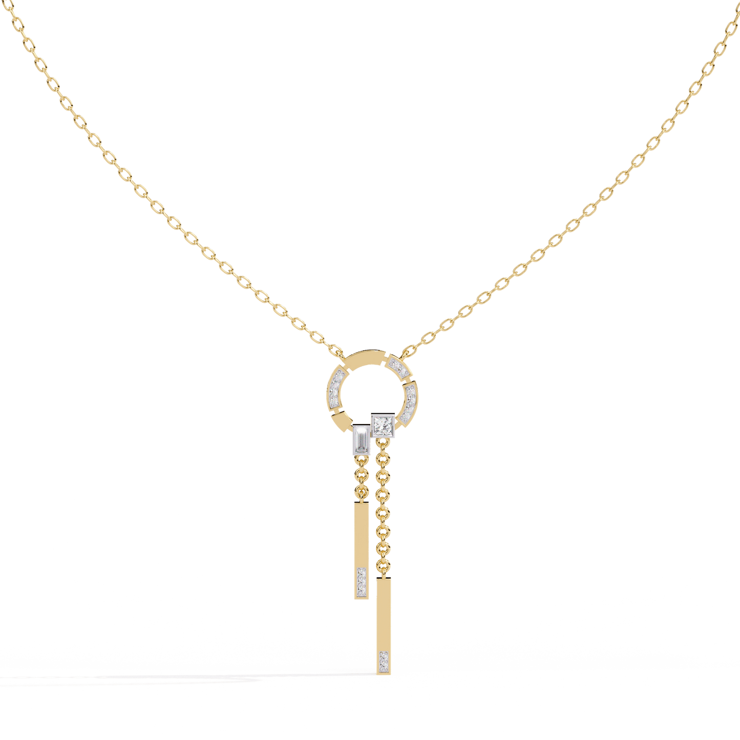 Sonia – Diamond Cascade Circle Pendant