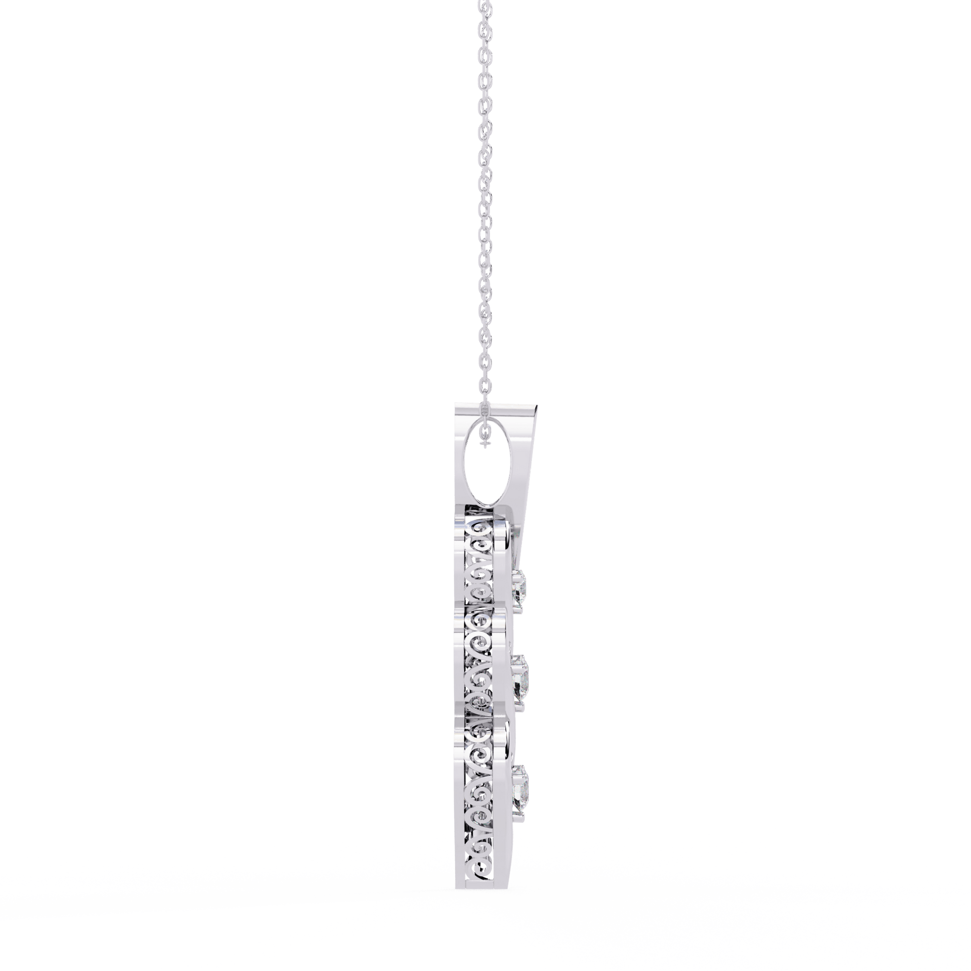 Adana Tranquil Flow Diamond Pendant by Carat House Dubai featuring a delicate diamond pendant on a fine chain.