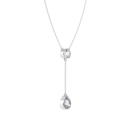 Amina – Dual Solitaire Drop Pendant