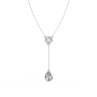 Amina – Dual Solitaire Drop Pendant