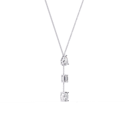 Azar- Three-Stone Solitaire Drop Pendant