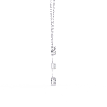 Azar- Three-Stone Solitaire Drop Pendant