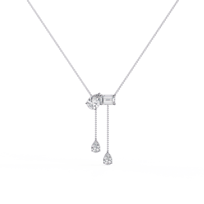 Camille – Pear & Emerald Drop Pendant with Accent Pears