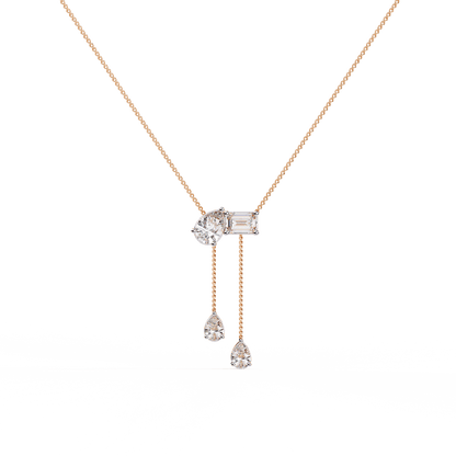 Camille – Pear & Emerald Drop Pendant with Accent Pears