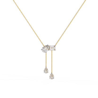 Camille – Pear & Emerald Drop Pendant with Accent Pears