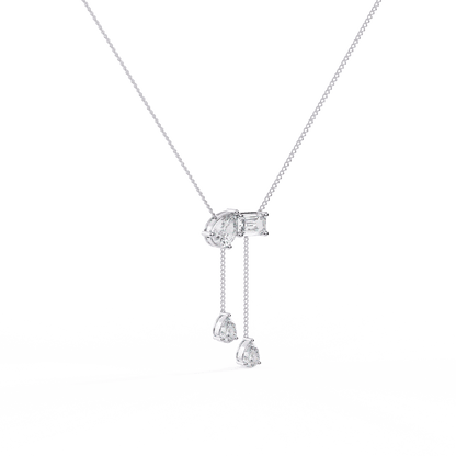 Camille – Pear & Emerald Drop Pendant with Accent Pears