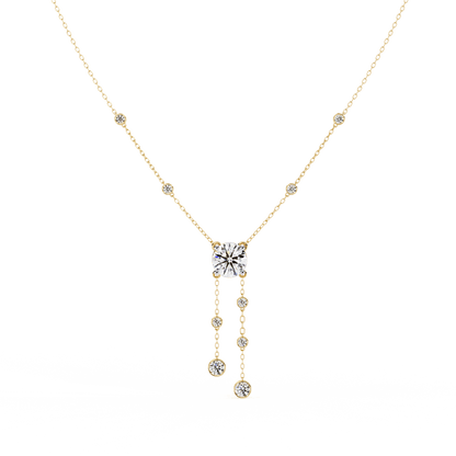 Candace - Round-Cut Diamond Drop Necklace