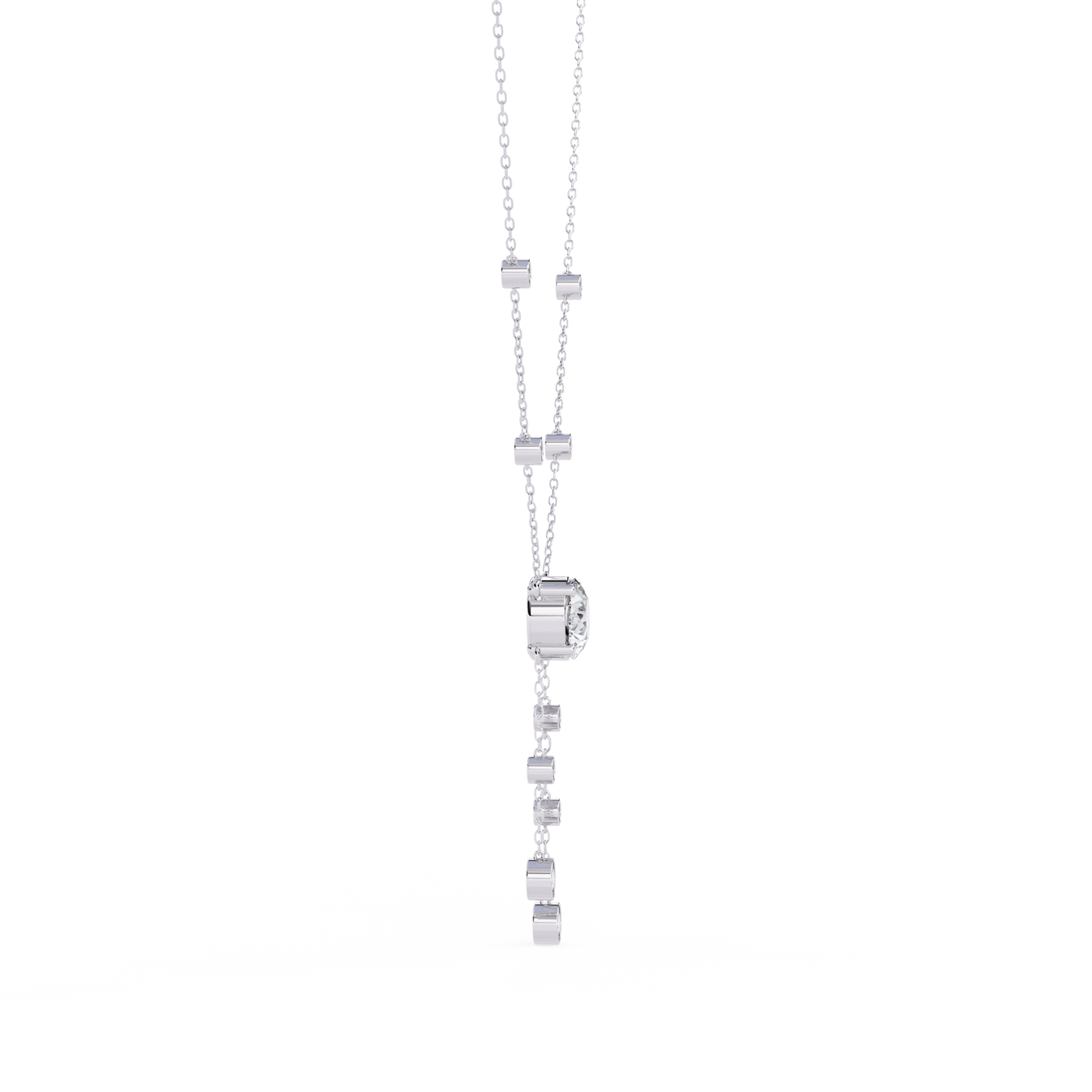 Candace - Round-Cut Diamond Drop Necklace