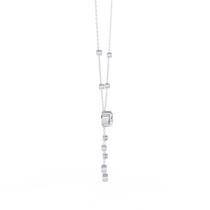Candace - Round-Cut Diamond Drop Necklace
