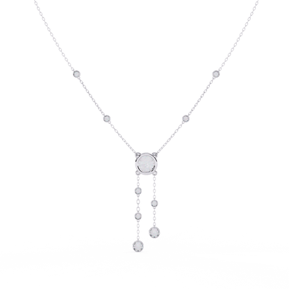 Candace - Round-Cut Diamond Drop Necklace