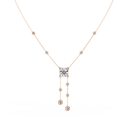 Candace - Round-Cut Diamond Drop Necklace