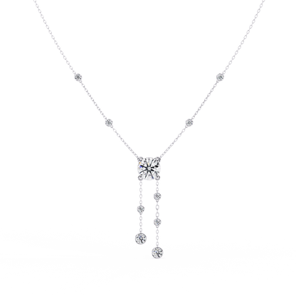 Candace - Round-Cut Diamond Drop Necklace