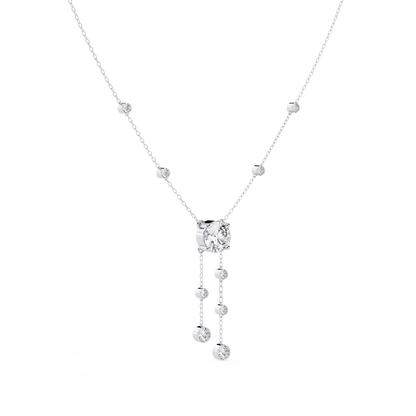 Candace - Round-Cut Diamond Drop Necklace