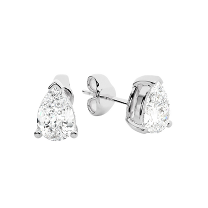 Bianca- Pear-Cut Diamond Studs with V-Prong Basket Setting
