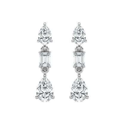 Ella – Pear & Emerald-Cut Drop Studs