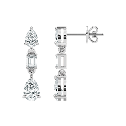 Ella – Pear & Emerald-Cut Drop Studs