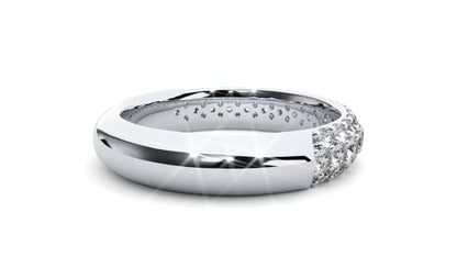 Talia – Half-Eternity Three-Row Pavé Diamond Band