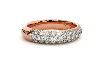 Talia – Half-Eternity Three-Row Pavé Diamond Band
