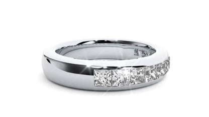 Juno – Princess-Cut Half-Eternity Channel Set Band