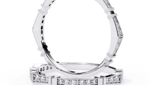 Matilda – Milgrain Pavé Band with Sculpted Notches