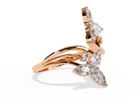 Alora- Floral Diamond Ring with Pear Stones and Split Band