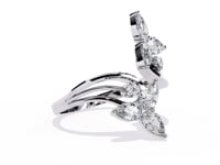 Alora- Floral Diamond Ring with Pear Stones and Split Band