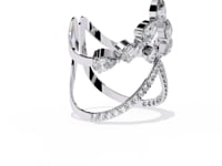 Ivara- Modern Diamond Ring with Open Arrow Silhouette and Pear Stones