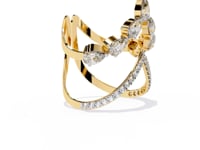 Ivara- Modern Diamond Ring with Open Arrow Silhouette and Pear Stones
