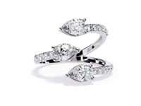 Medusa- Split Band Ring with Pear-Cut Diamonds and Pavé Accents
