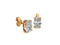Beverly- Oval-Cut Diamond Studs in a 4-Prong Basket Setting