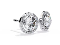 Brooke – Round-Cut Stud Earrings with Floating Halo