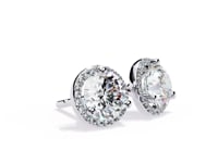 Tahani – Round-Cut Diamond Studs with Pavé Halo