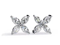 Zainab – Marquise Floral Stud Earrings
