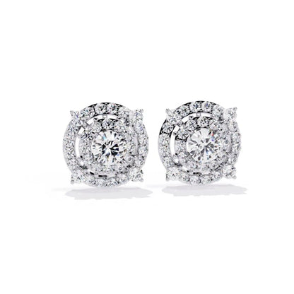 Zoya – Double Halo Round-Cut Diamond Studs