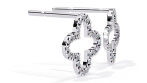 Lune – Diamond Quatrefoil Studs