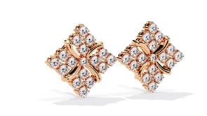 Rosa – Diamond Pavé Pinwheel Stud Earrings