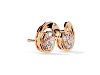 Diane – Sculpted Oval Solitaire Diamond Stud Earrings