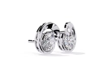 Diane – Sculpted Oval Solitaire Diamond Stud Earrings