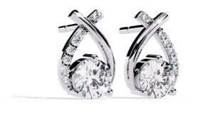 Diya – Diamond Curve Pavé Stud Earrings