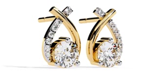 Diya – Diamond Curve Pavé Stud Earrings