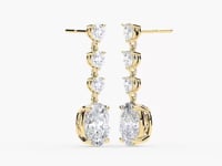 Eva – Oval & Round Diamond Drop Earrings