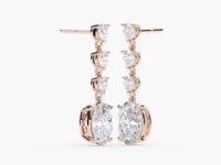 Eva – Oval & Round Diamond Drop Earrings