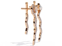 Heidi - Pear-Cut Diamond Studs with Adjustable Wave Jacket