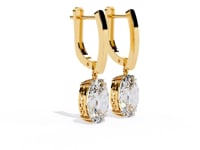 Jenna – Oval-Cut Diamond Vintage Drop Earrings