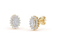 Misaki – Oval Solitaire Diamond Halo Studs