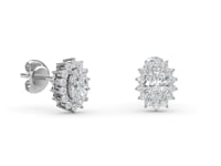 Misaki – Oval Solitaire Diamond Halo Studs