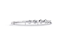 Simran – Half Tennis Diamond Bangle with Round Centre Stones
