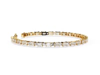 Zola – Alternating Emerald and Round Diamond Tennis Bangle